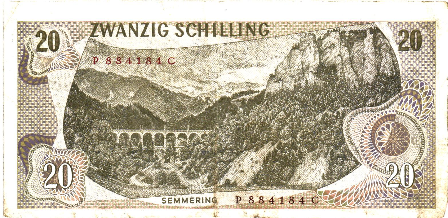 Austria 20 Shilling 1967, P142, VG