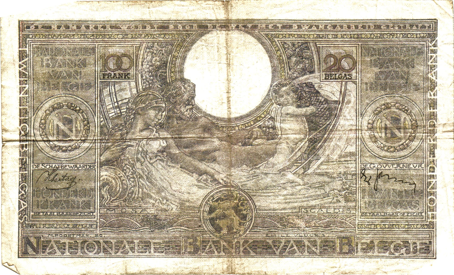 Belgium 20 Belgas 06.04.38, P107, G