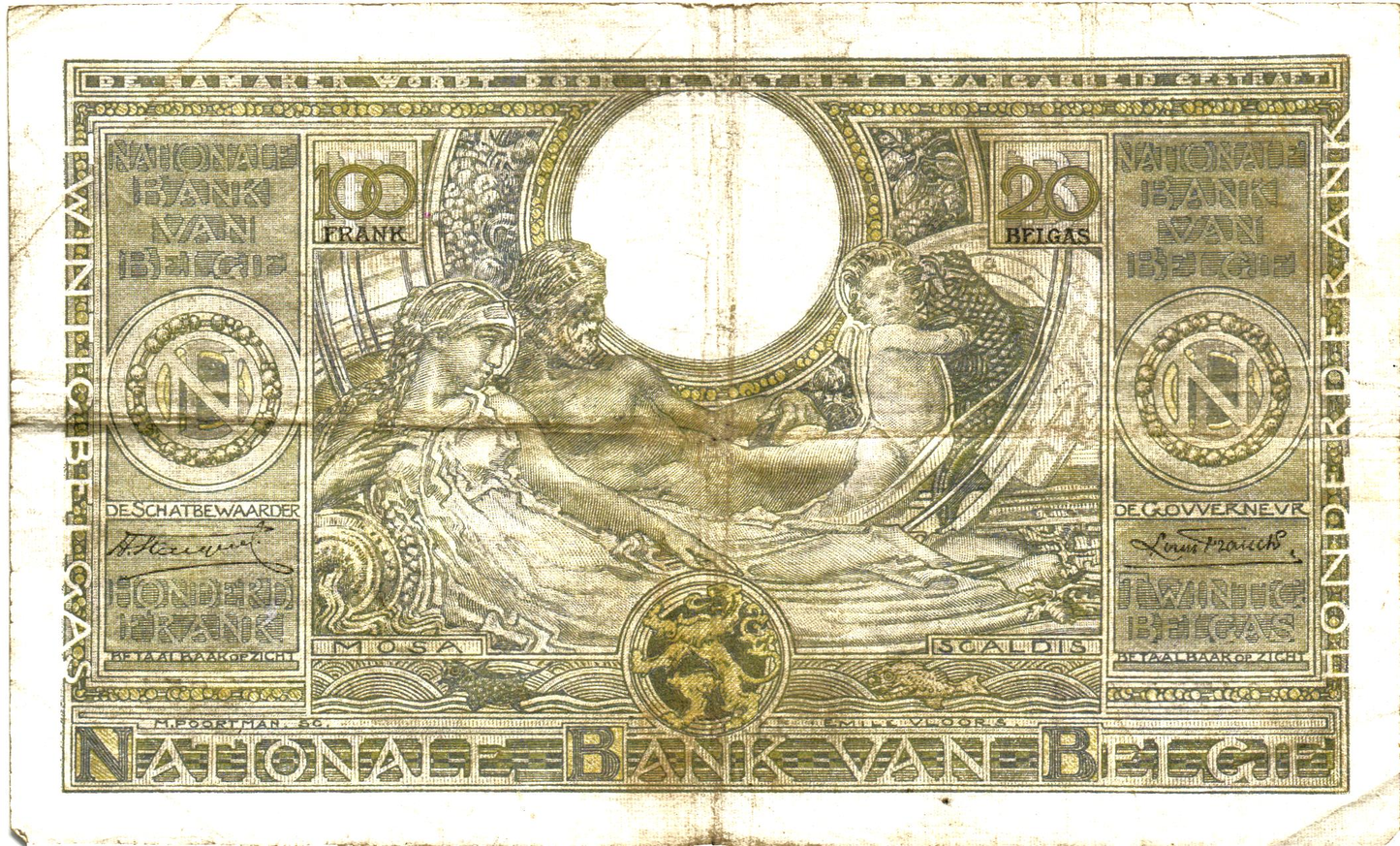 Belgium 20 Belgas 11.07.33, P107, VG