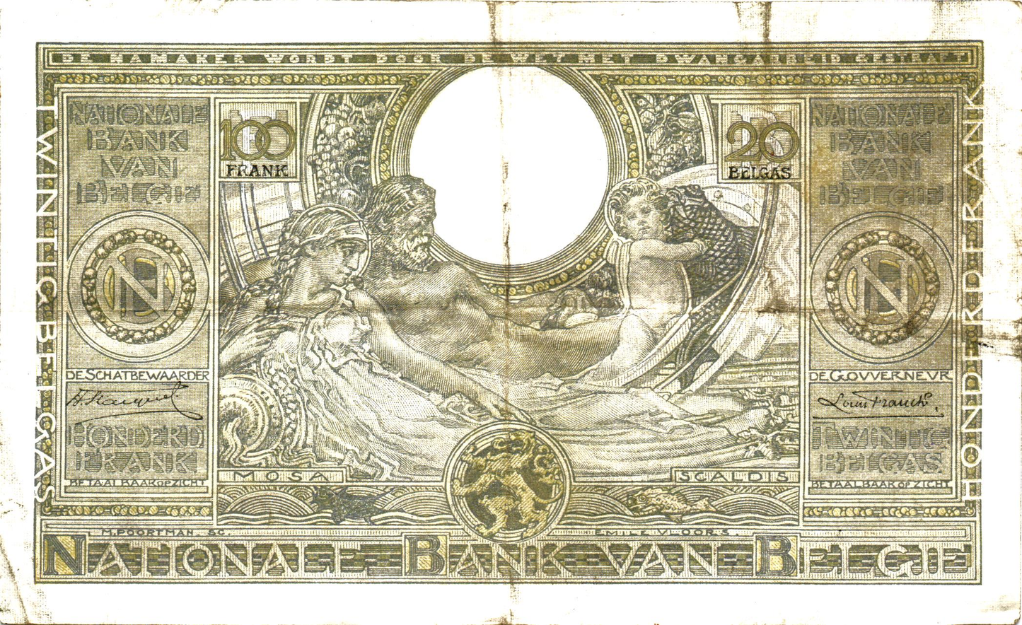 Belgium 20 Belgas 20.04.34, P107, VG