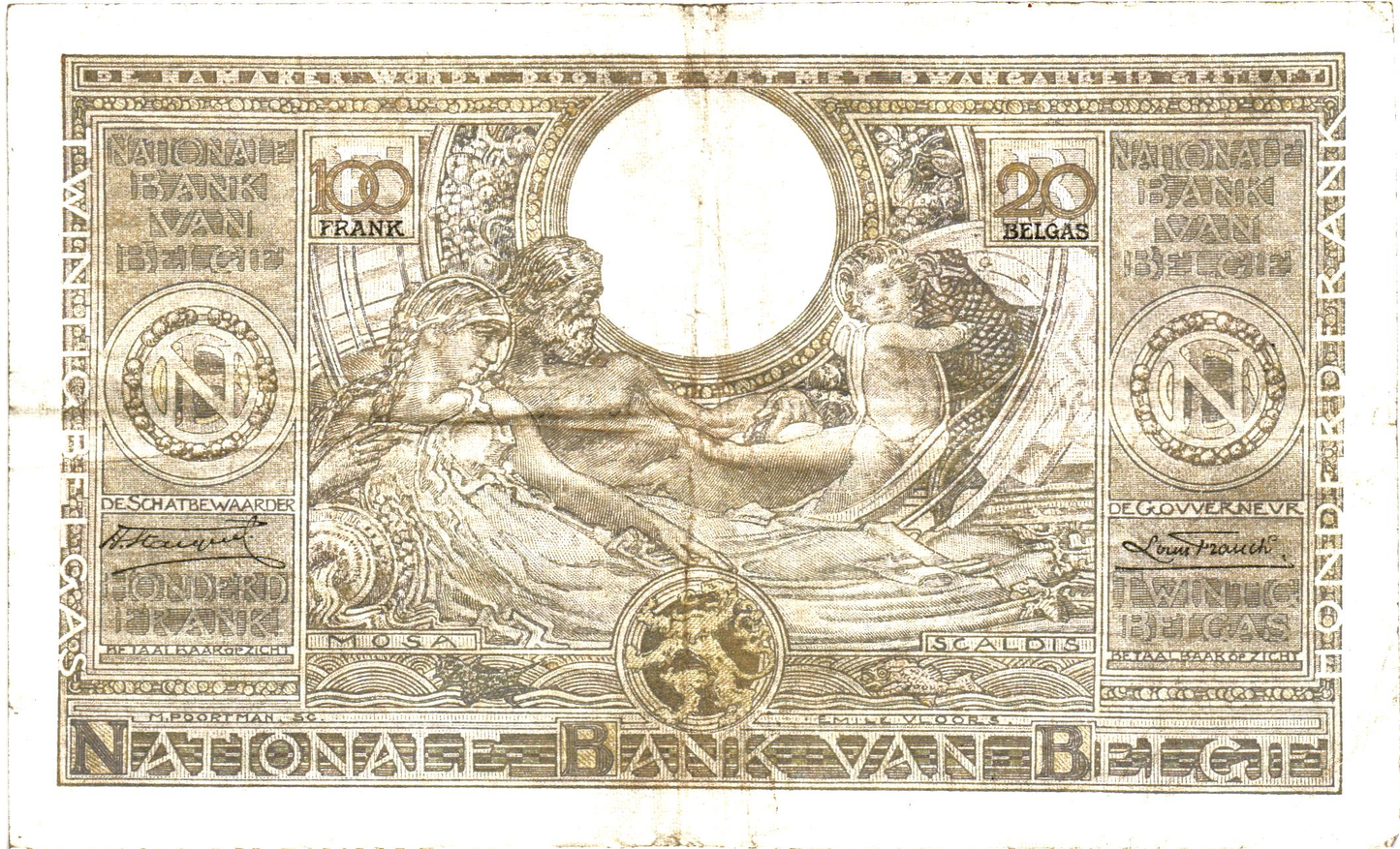 Belgium 20 Belgas 23.08.35, P107, VG