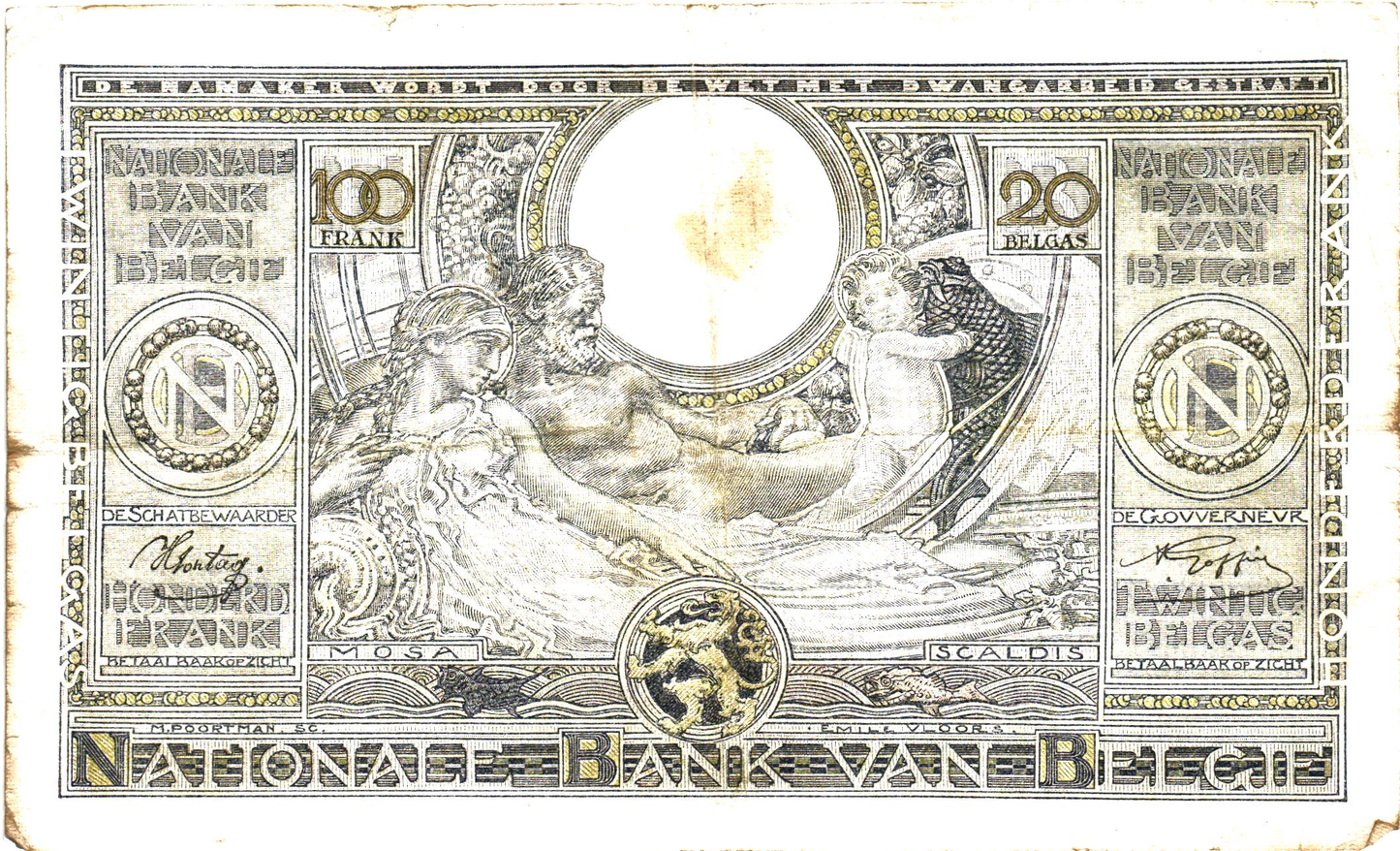 Belgium 20 Belgas 27.09.41, P107, G