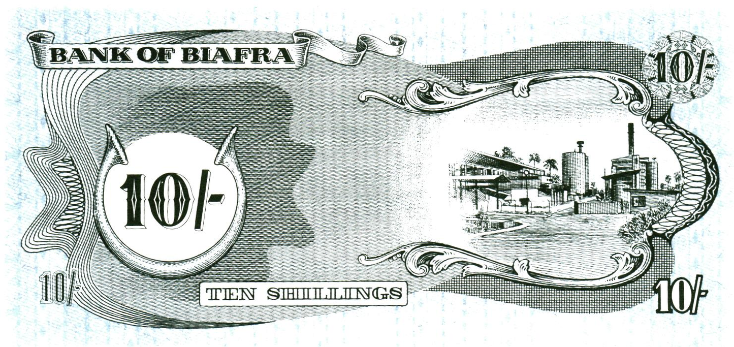 Biafra 10 Shillings ND (1968-69), P4, UNC