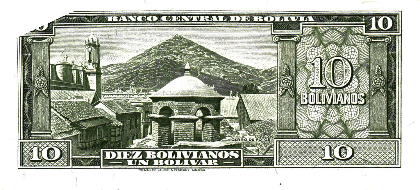 Bolivia 10 Bolivianos 1945, P139b, XF