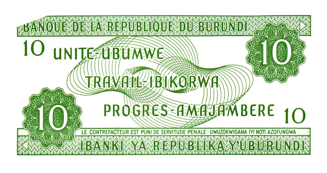 Burundi 10 Francs 2007, P33e, UNC