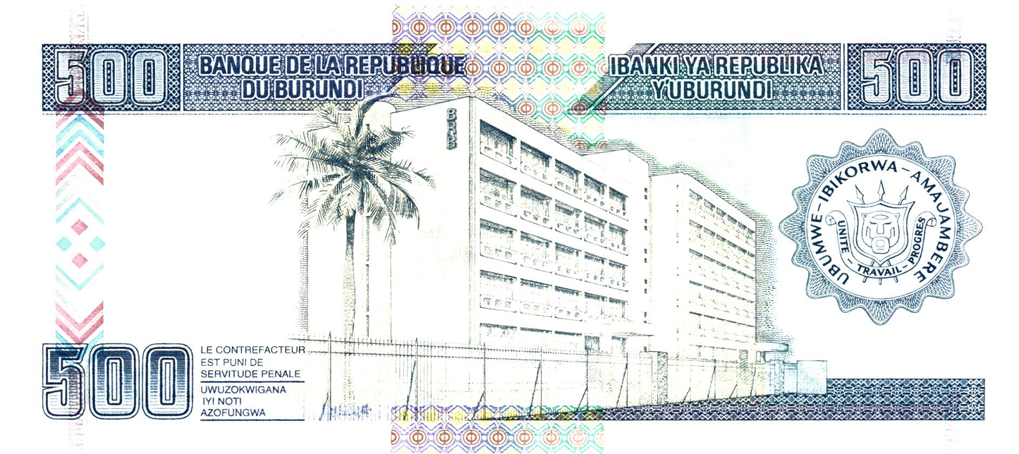 Burundi 500 Francs 2007, P38d, UNC