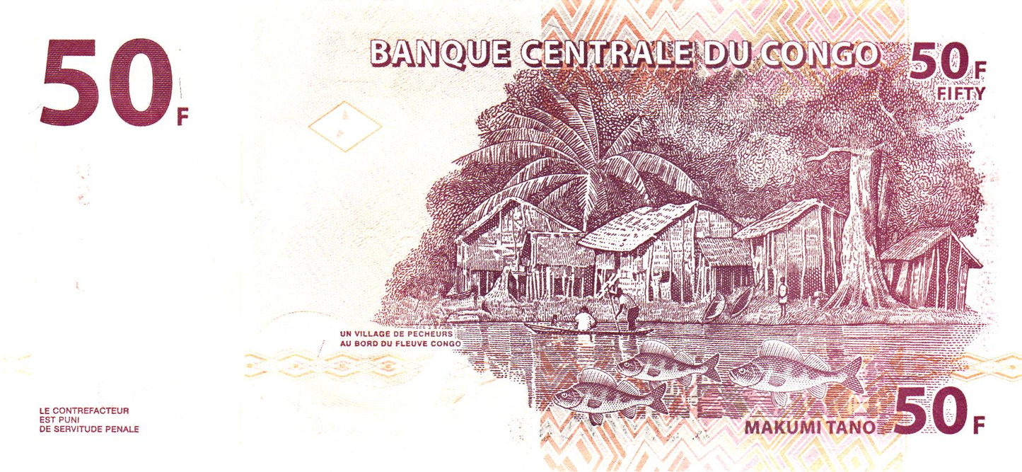 Congo DR 50 Francs 2000, P91, UNC
