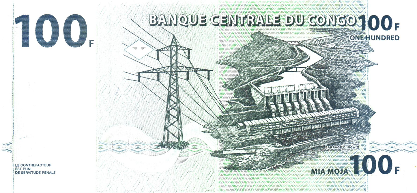 Congo DR 100 Francs 2007, P98, UNC