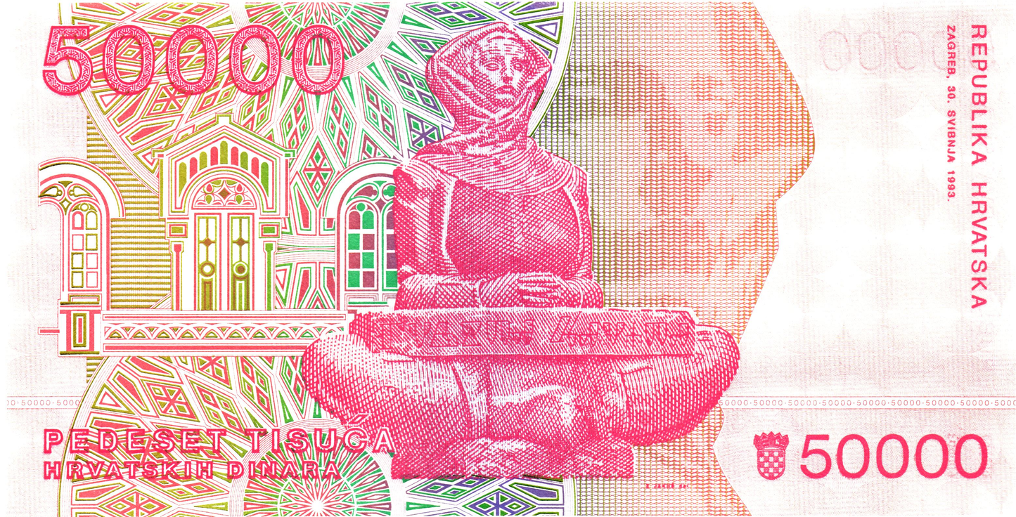 Croatia 50000 Dinara 1993, P26a, UNC