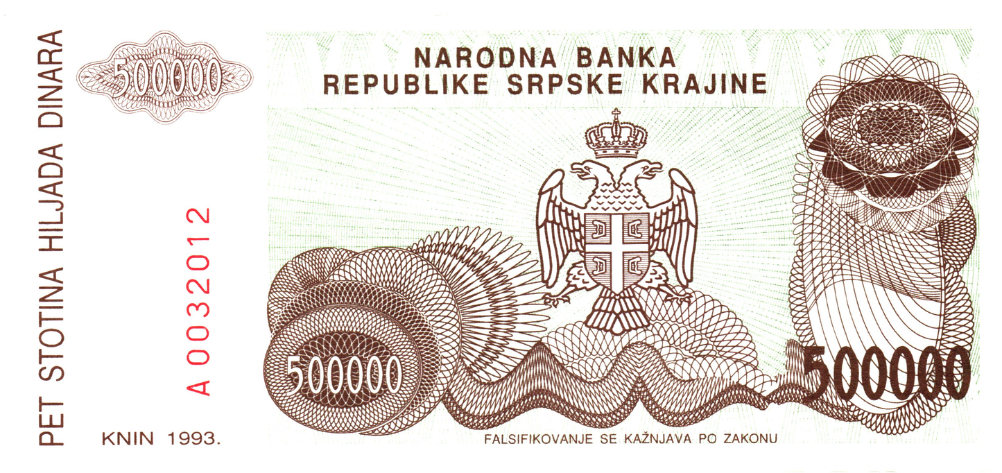 Croatia 500000 Dinara 1993, PR23, UNC