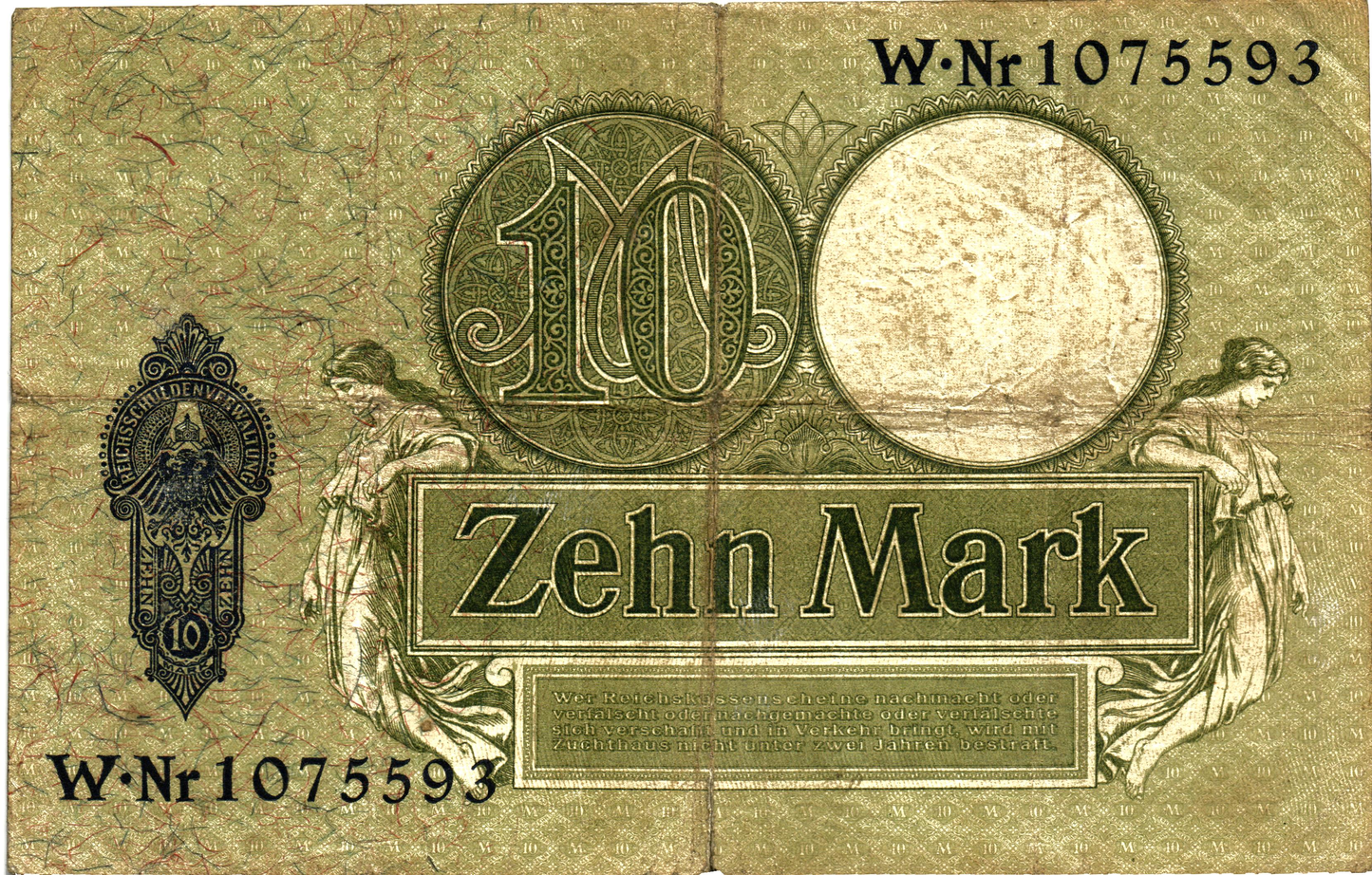 Germany 10 Mark 1906, P9, VG