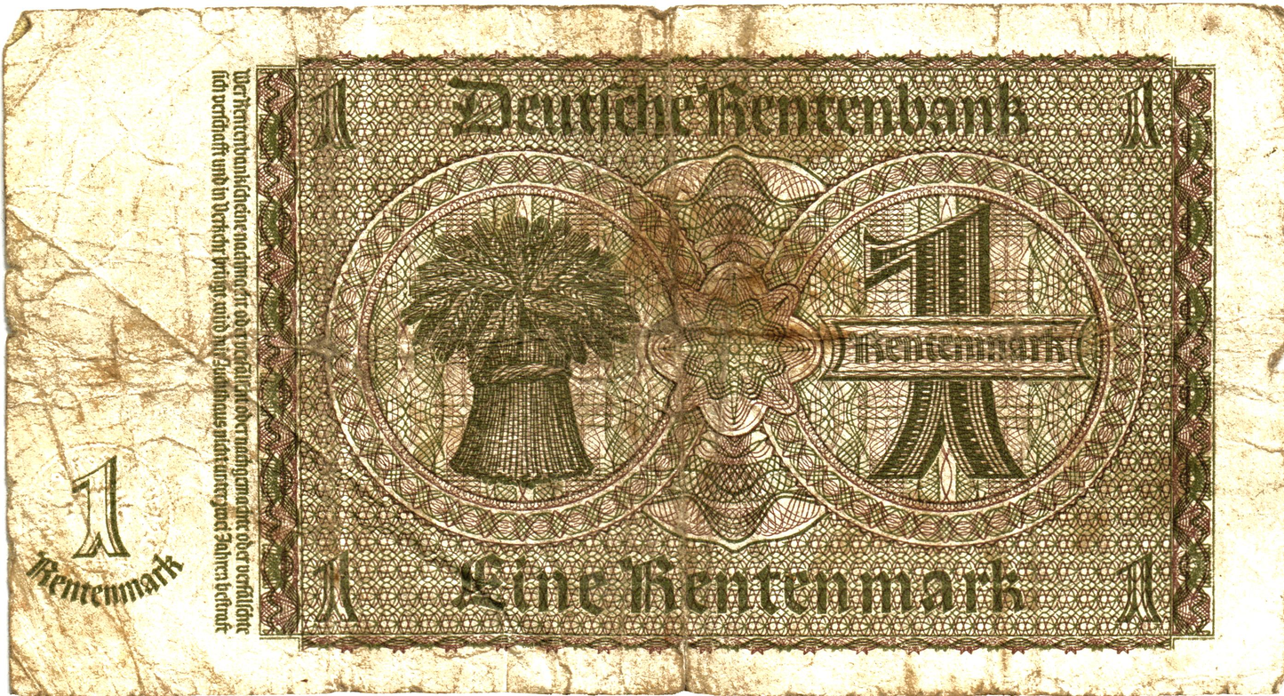 Germany 1 Rentenmark 1937, P173b, G