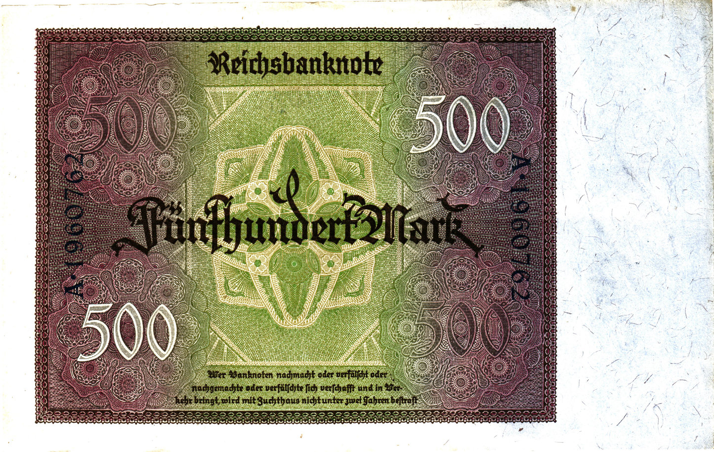 Germany 500 Mark 1922, P73, VF!