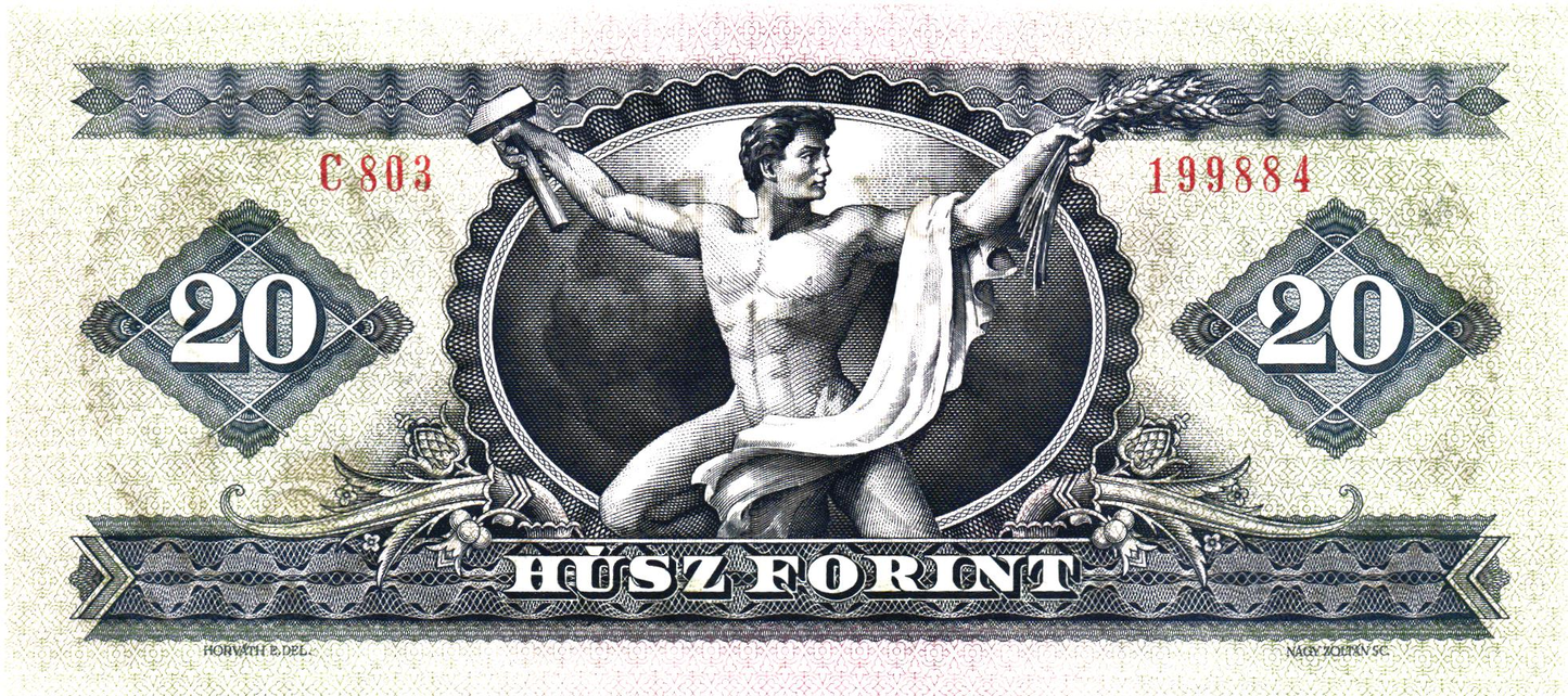Hungary 20 Forint 1975, P169f, UNC