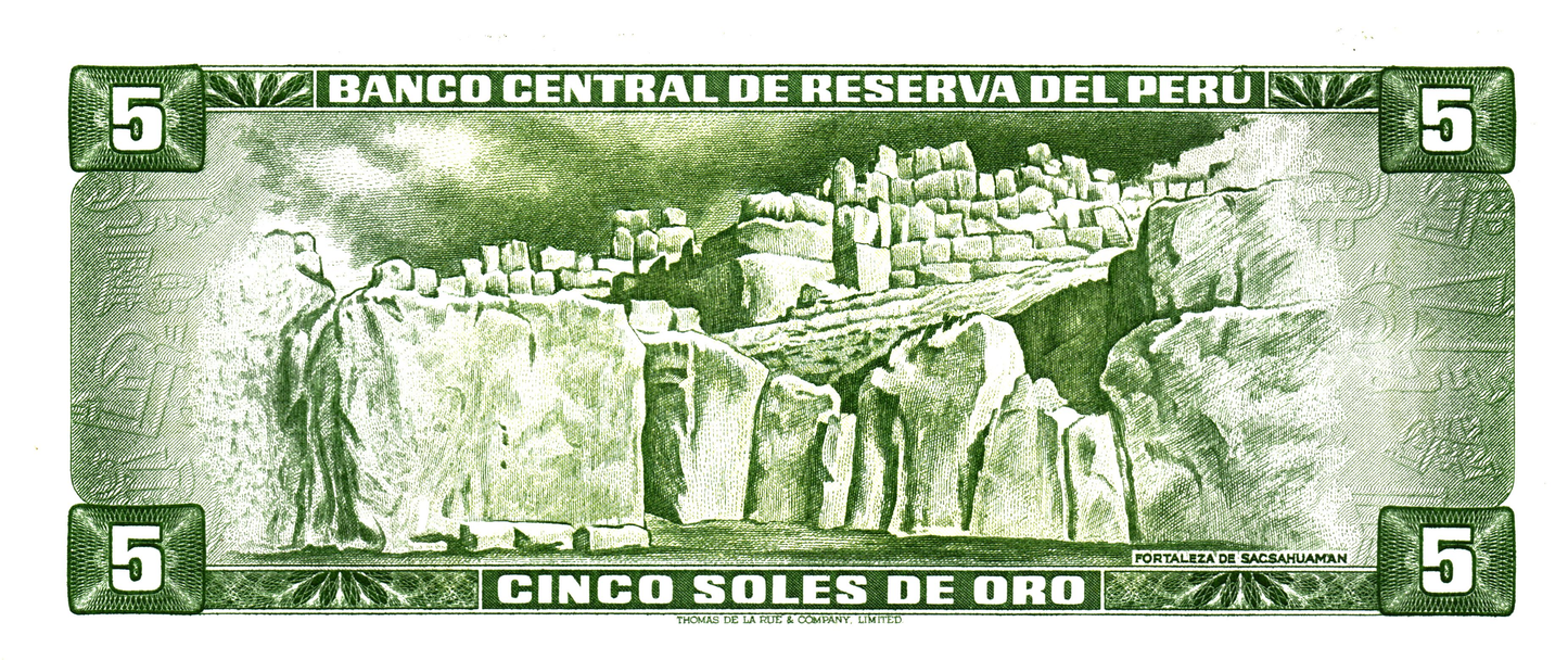 Peru 5 Soles de Oro, P99c, UNC