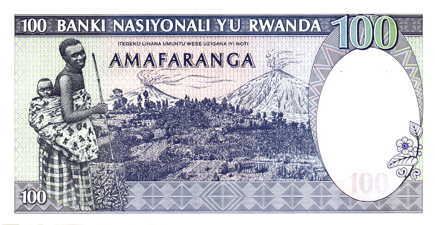 Rwanda 100 Francs 1989, P19, UNC
