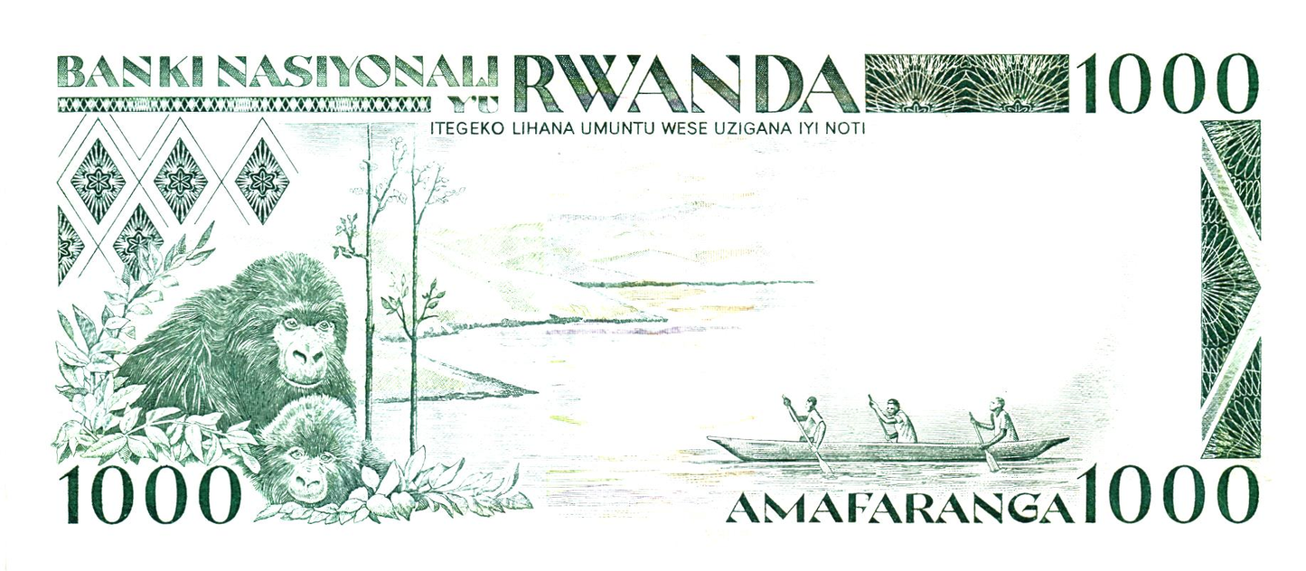 Rwanda 1000 Francs 1988, P21a, UNC