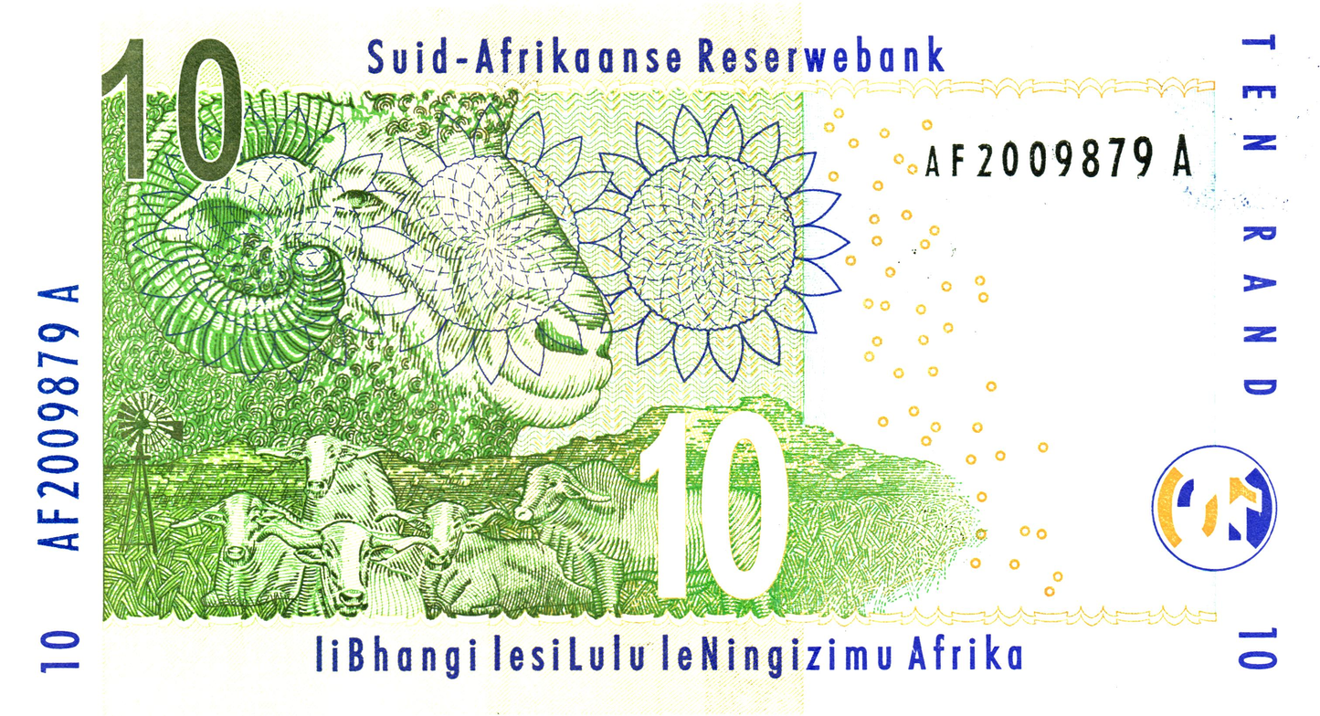South Africa 10 Rand ND 2005-9, P128a, UNC