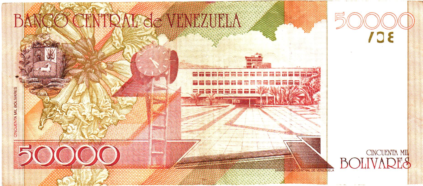 Venezuela 50000 Bolivares 1998, P83, VF