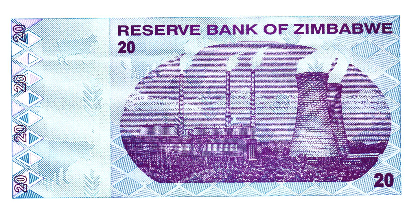 Zimbabwe 20 Dollars 2009, P95, UNC