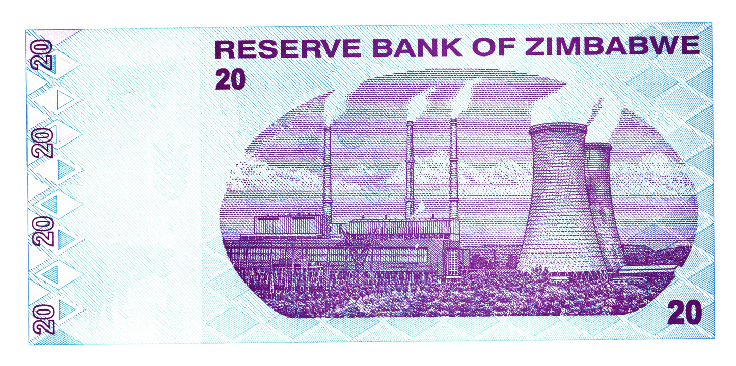 Zimbabwe 20 Dollars 2009, P95, UNC