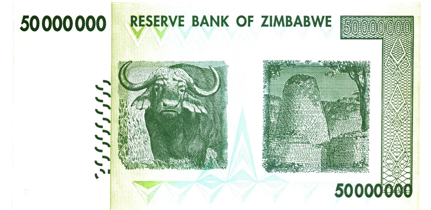 Zimbabwe 50 Million Dollars 2008, P79, UNC : 2 pieces