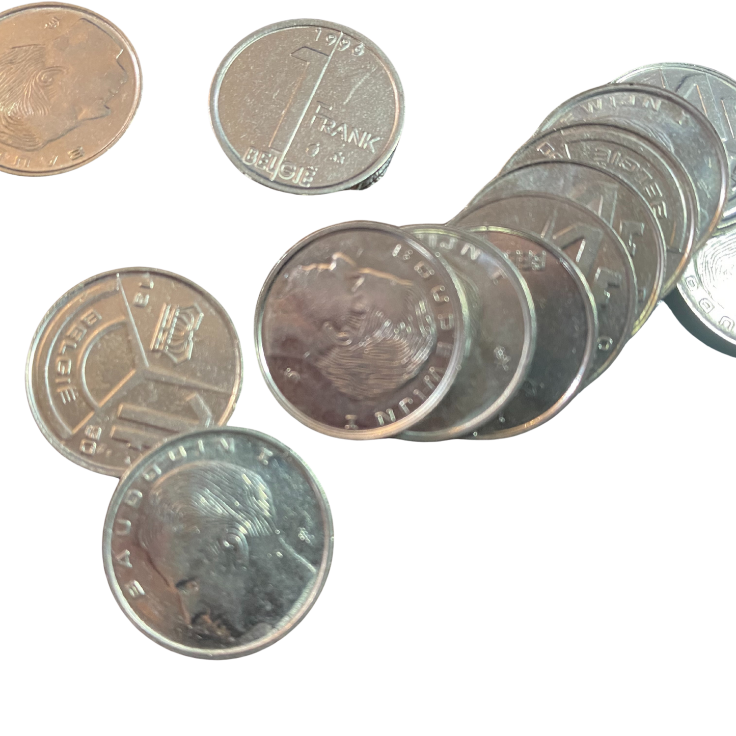 Belgium: 50pcs: 1 Franc KM 170 +KM 171