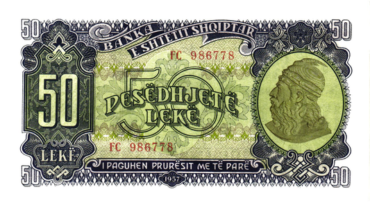 Albania 50 Leke 1957, P29a, UNC