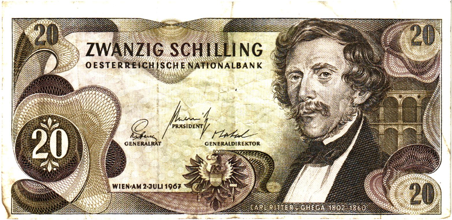 Austria 20 Shilling 1967, P142, VG