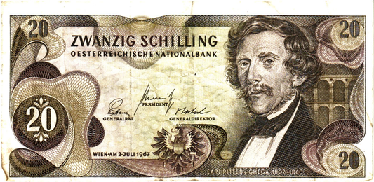 Austria 20 Shilling 1967, P142, VG