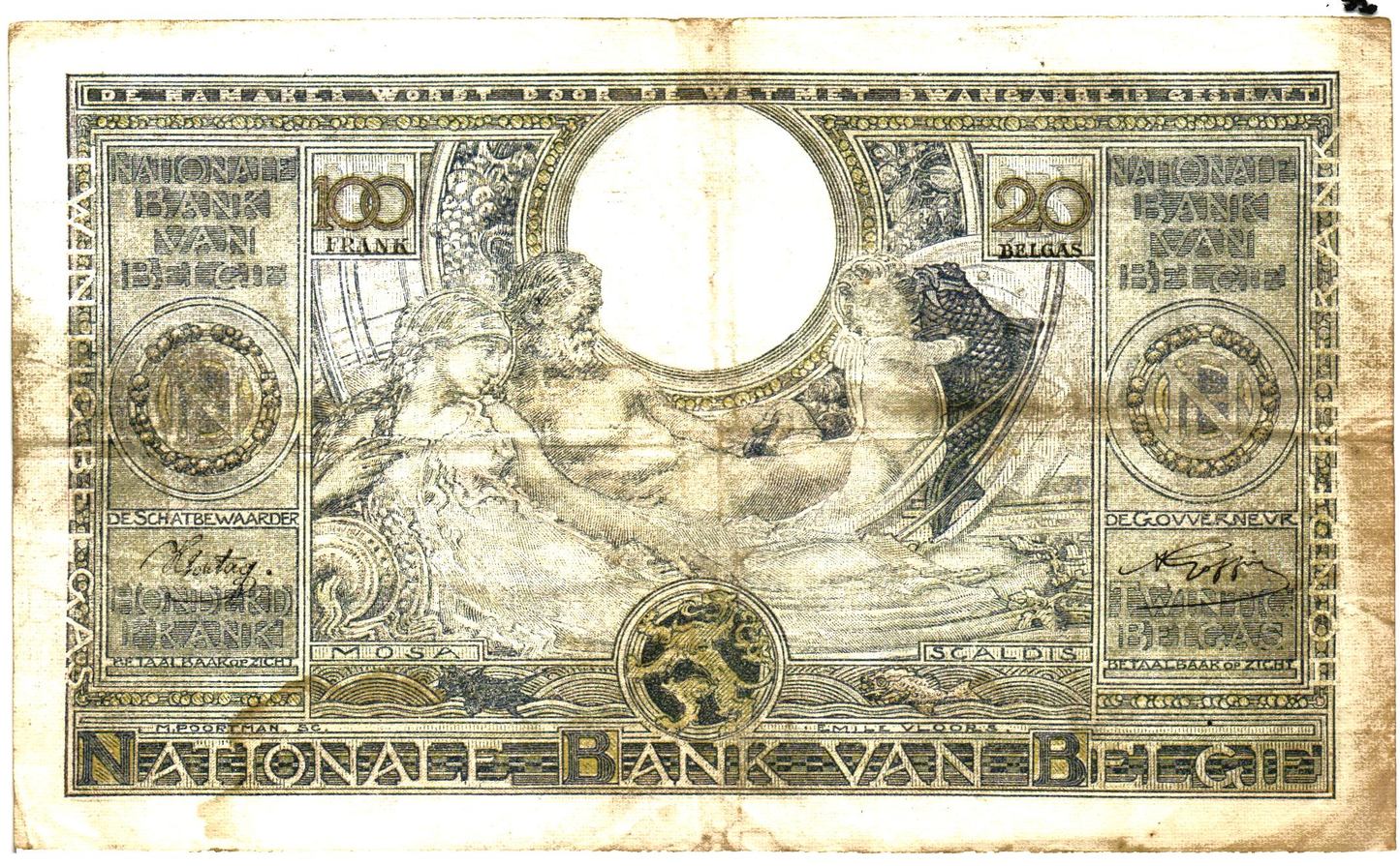 Belgium 20 Belgas 09.09.41, P107, G