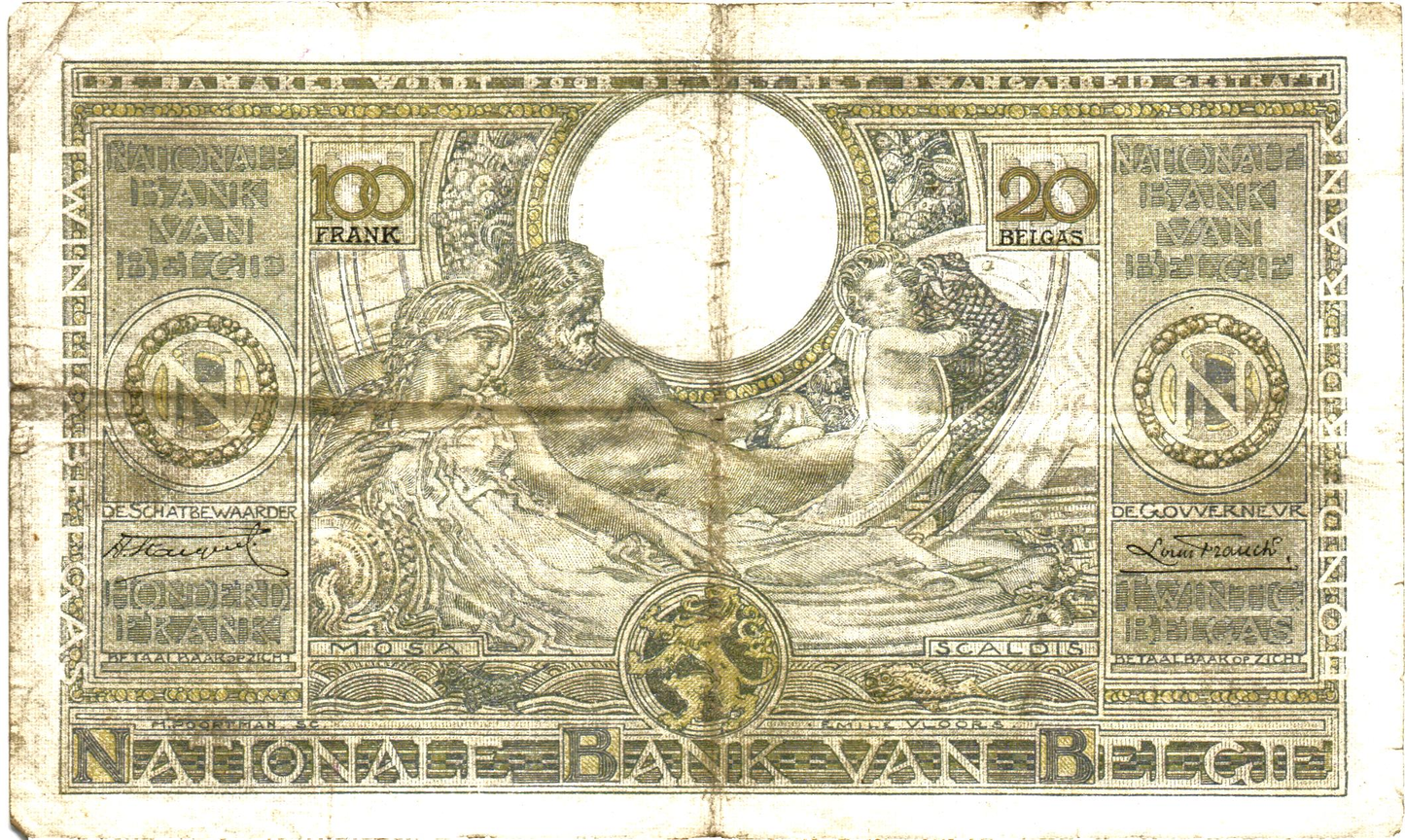 Belgium 20 Belgas 24.03.34, P107, VG