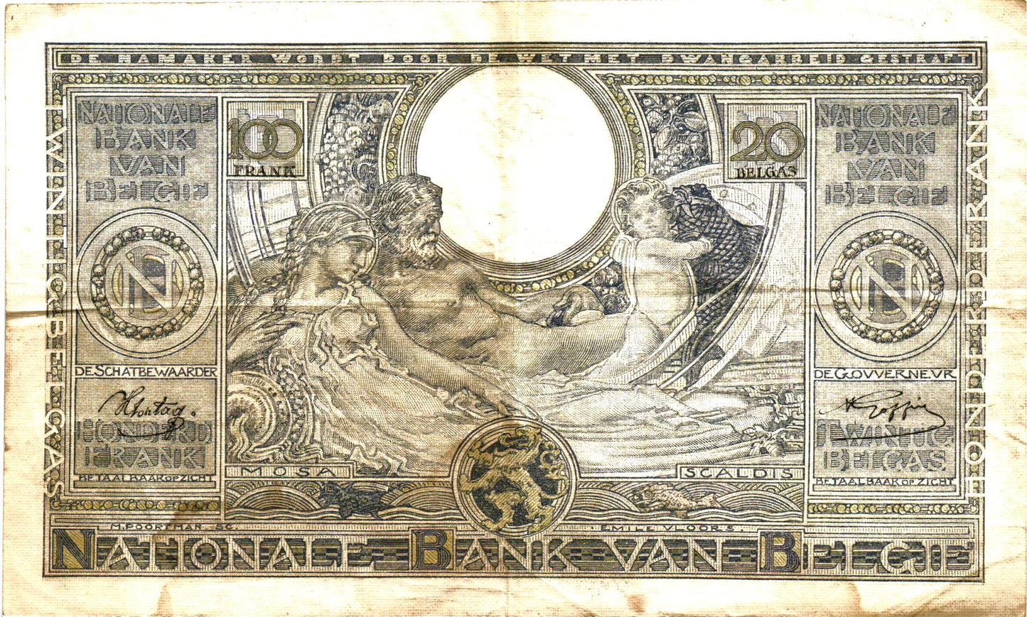 Belgium 20 Belgas 31.07.41, P107, G