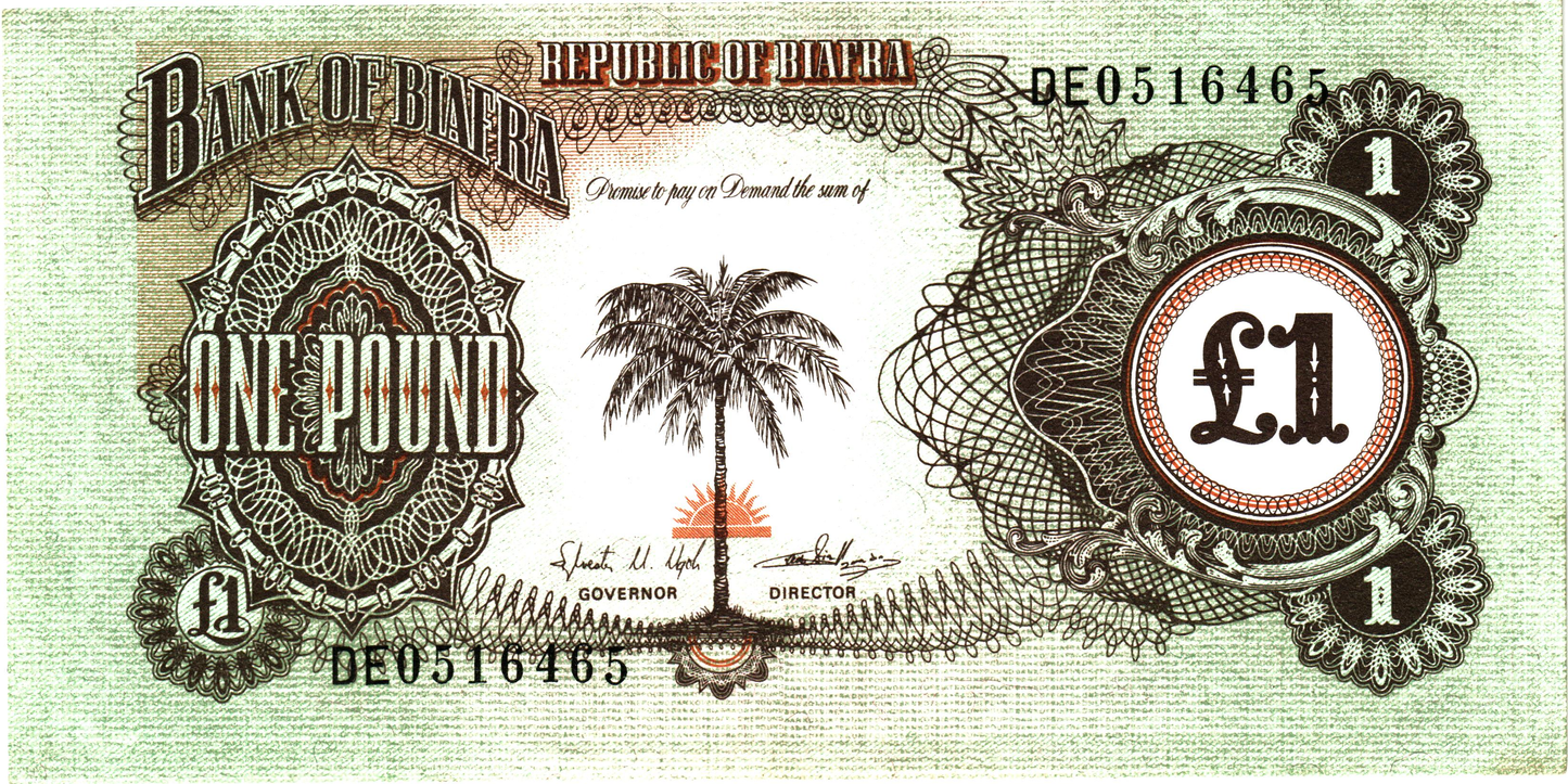 Biafra 1 Pound ND (1968-69), P5, UNC