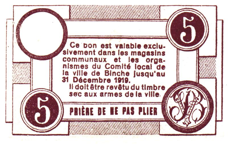 Ville de Binche Set (4) Scarce WWI Emergency Issue 10 COMPLETE SETS!! 40 notes in total