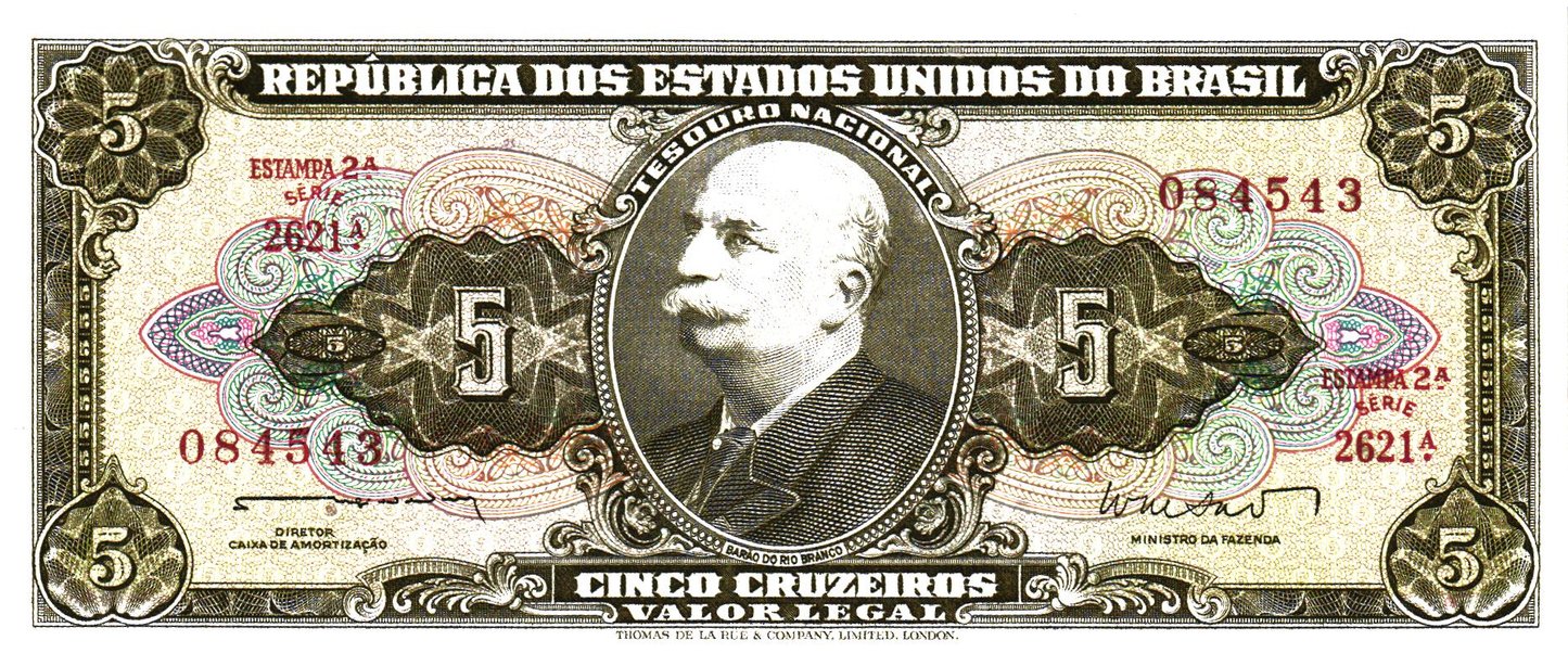 Brasil 5 Cruzeiros ND, P176a, UNC