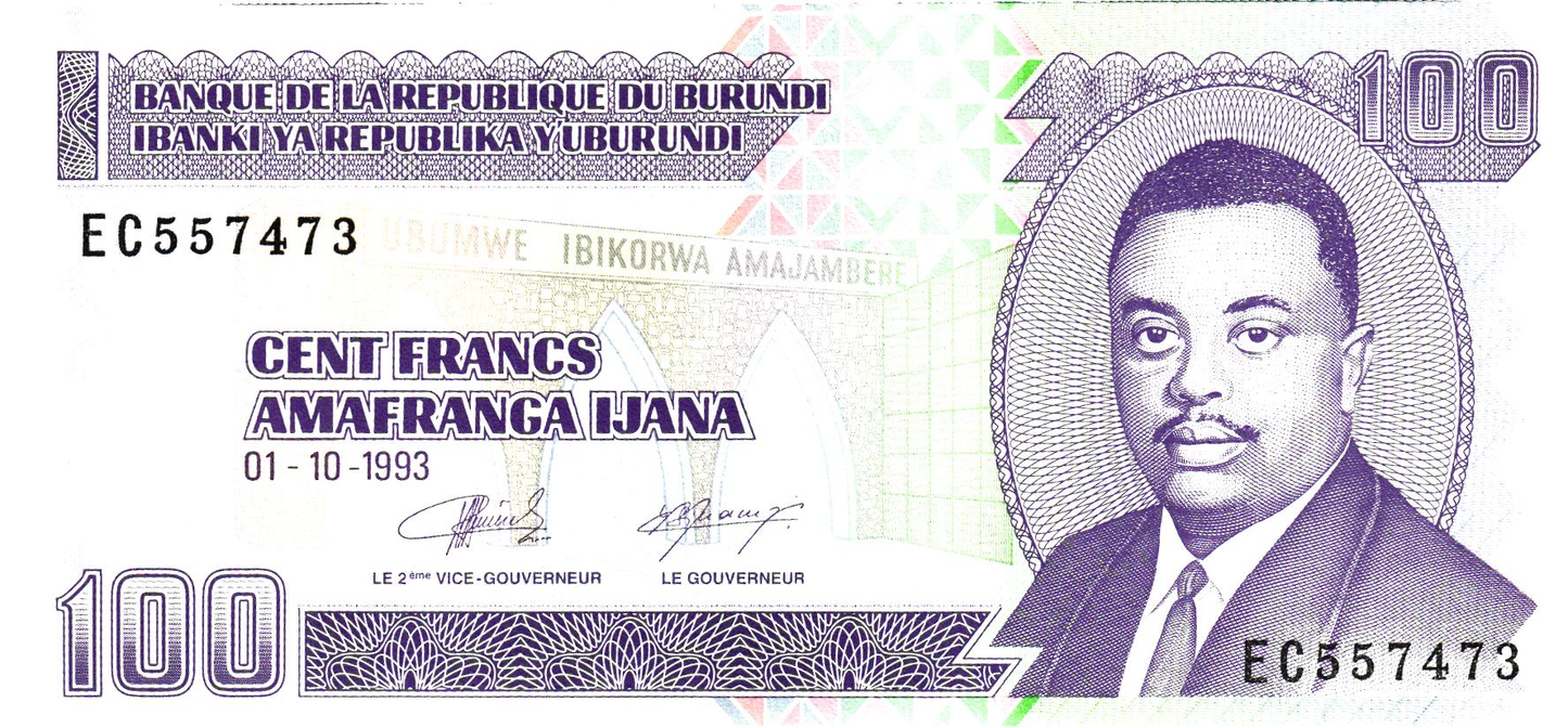 Burundi 100 Francs 1993, P37a, UNC
