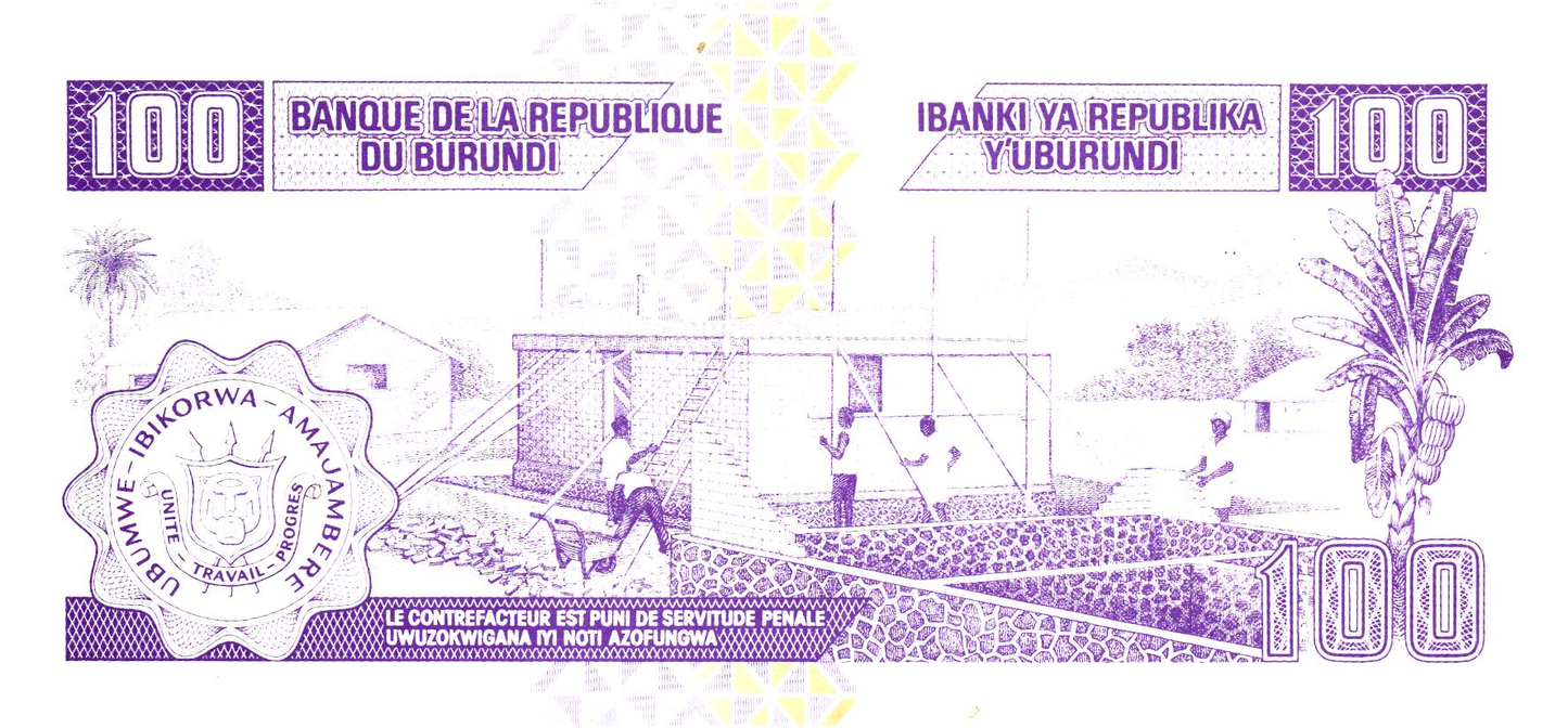 Burundi 100 Francs 1993, P37a, UNC