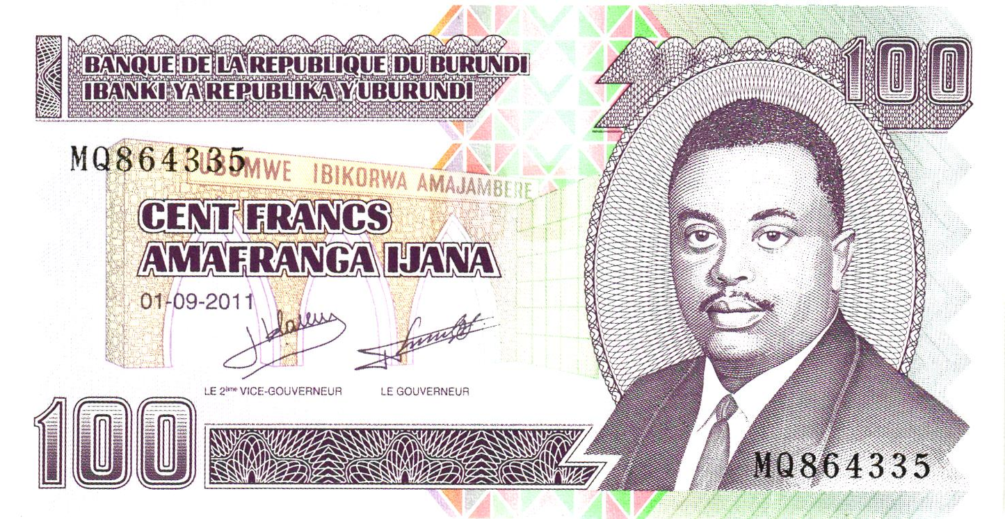 Burundi 100 Francs 2011, P44b, UNC