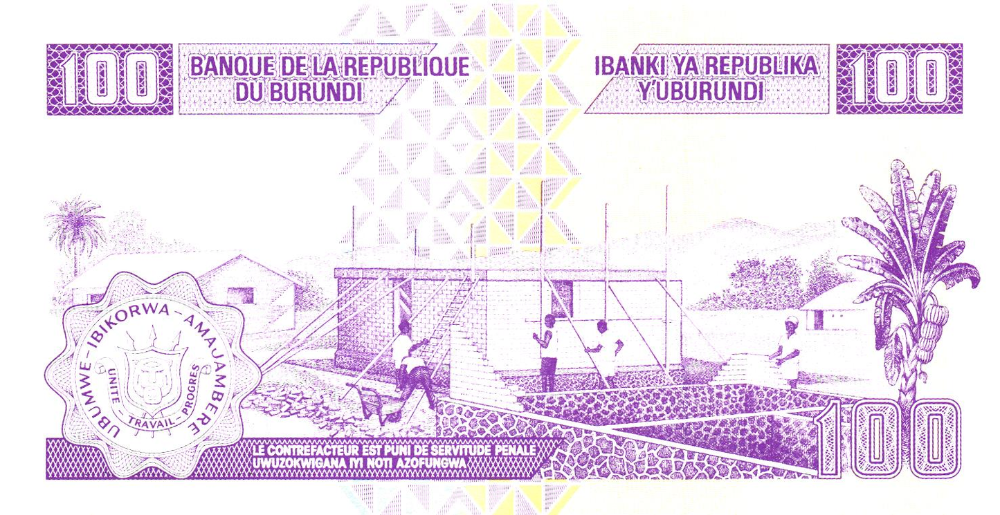 Burundi 100 Francs 2011, P44b, UNC