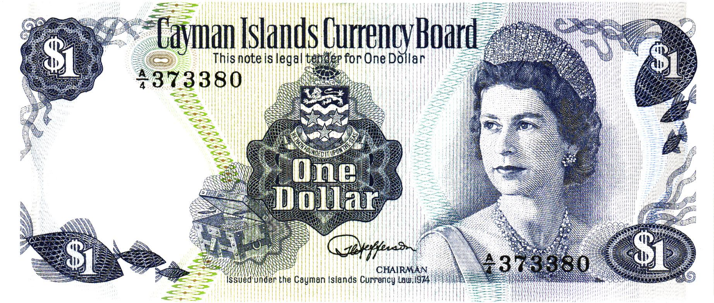 Cayman Islands 1 Dollar 1974, P5c, UNC