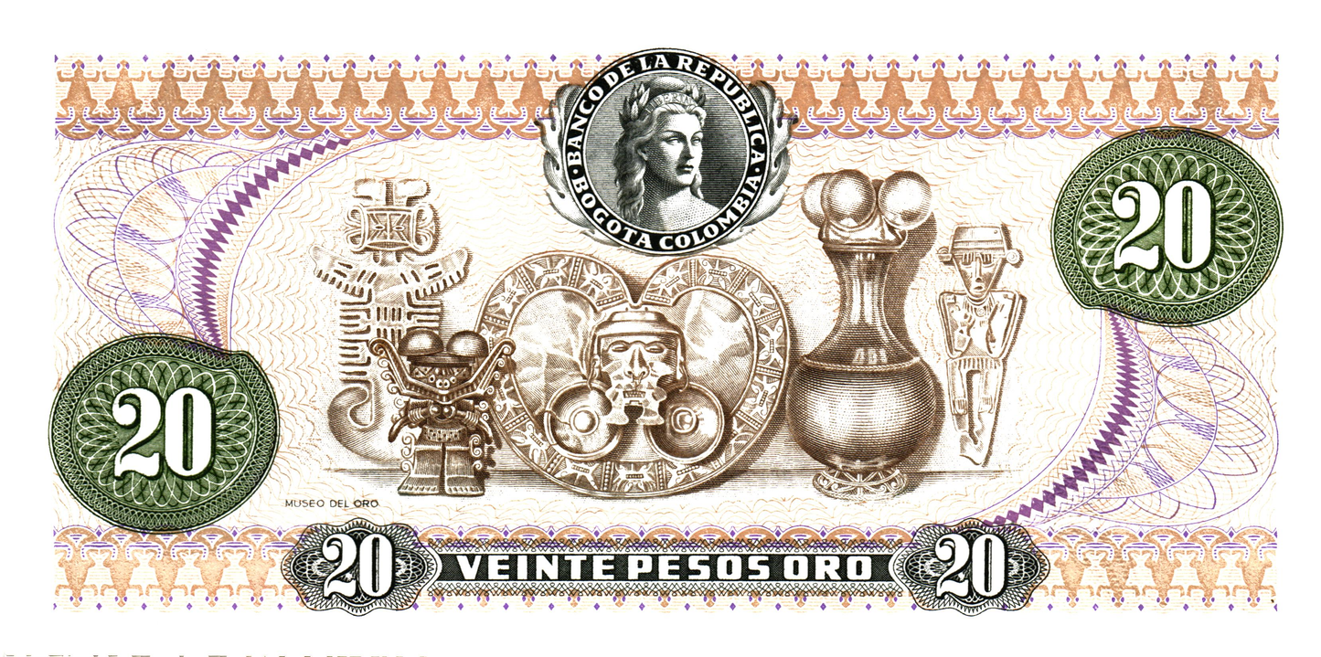 Colombia 20 Peso Oro 1983, P409d, UNC