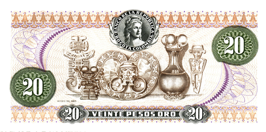 Colombia 20 Peso Oro 1983, P409d, UNC