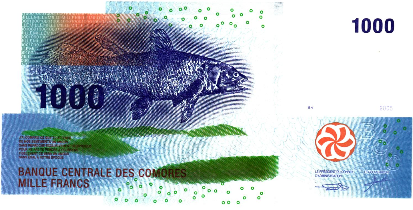 Comoros 1000 Francs 2005, P16, UNC