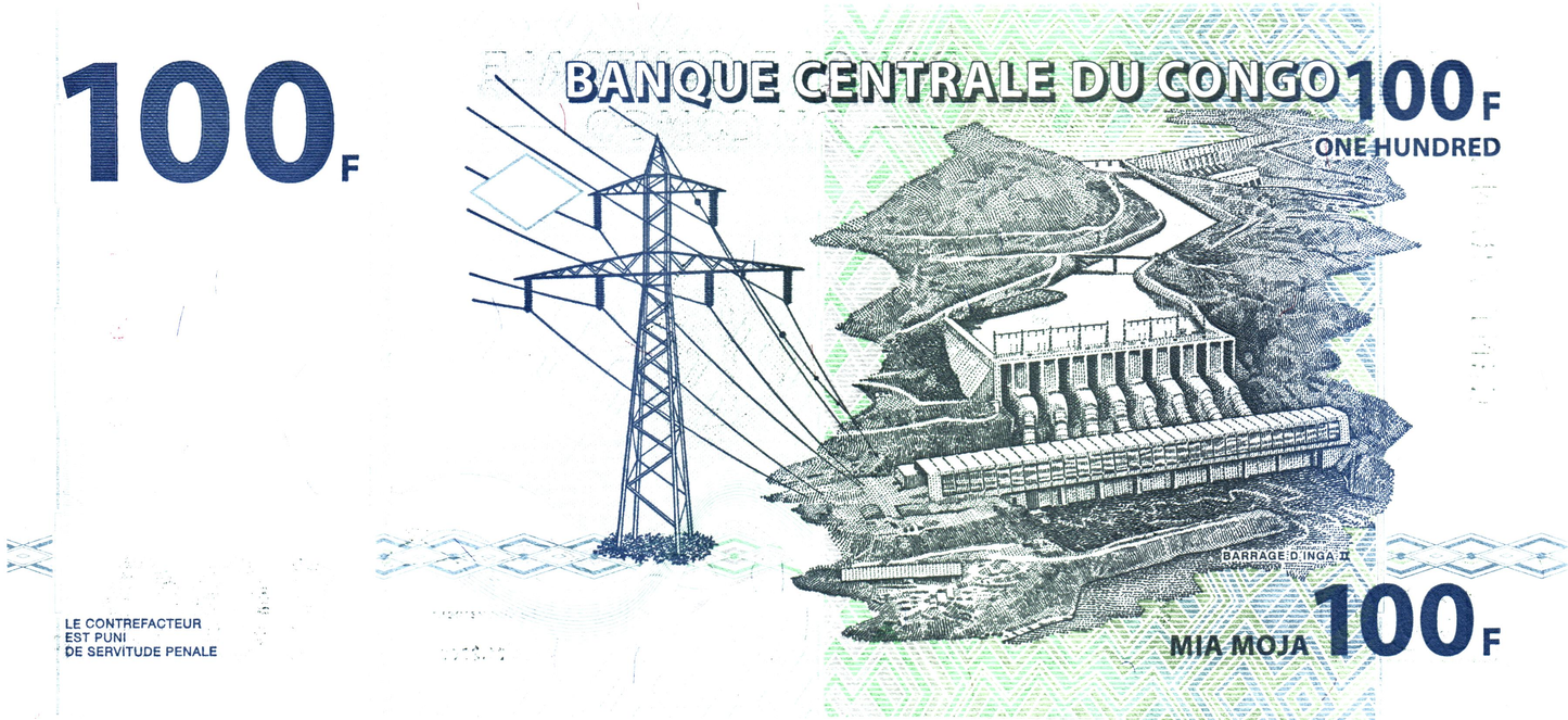 Congo DR 100 Francs 2000, P92A, UNC