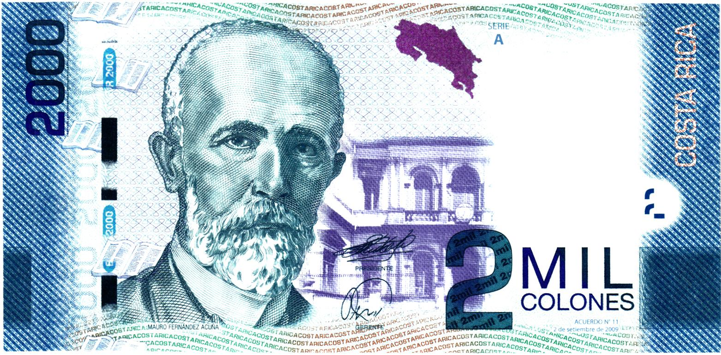 Costa Rica 2000 Colones 2009, P275a, UNC