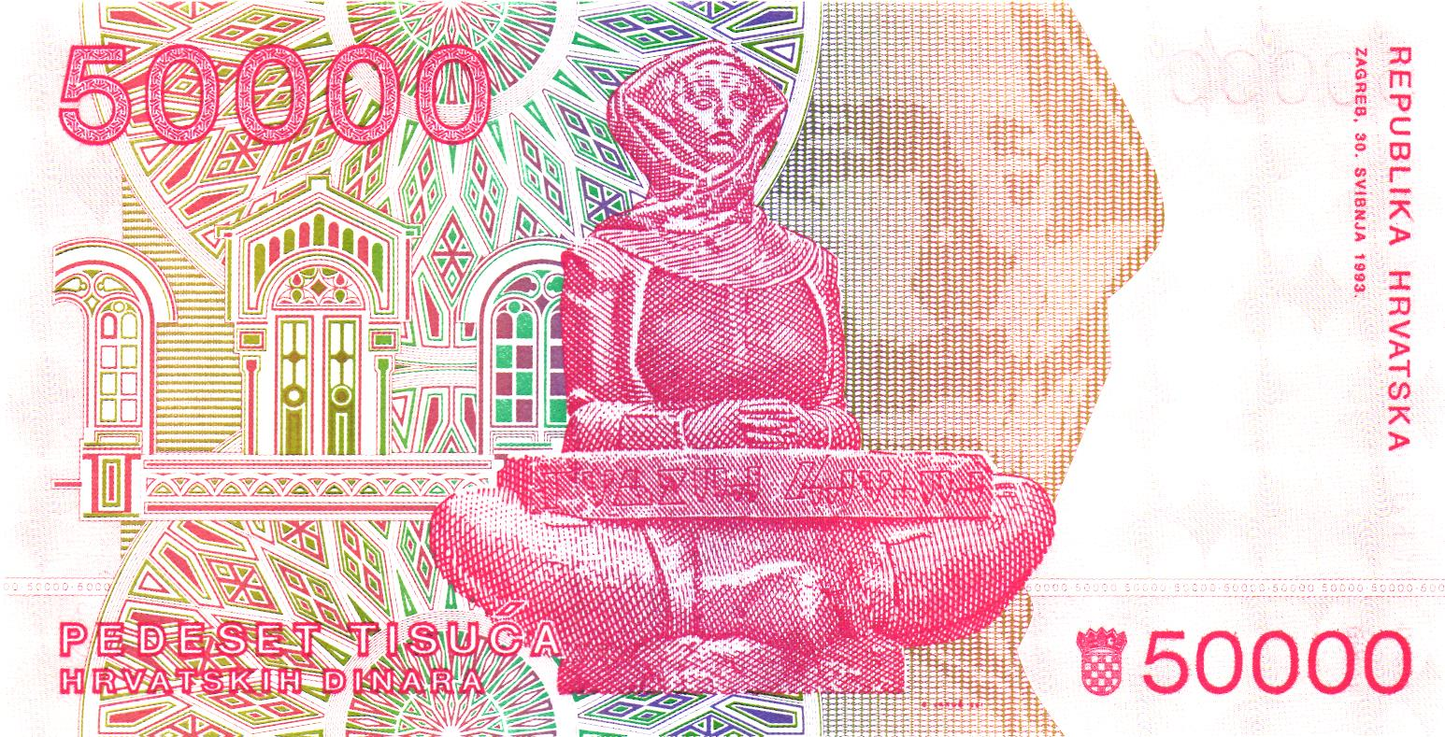 Croatia 50000 Dinara 1993, P26, UNC