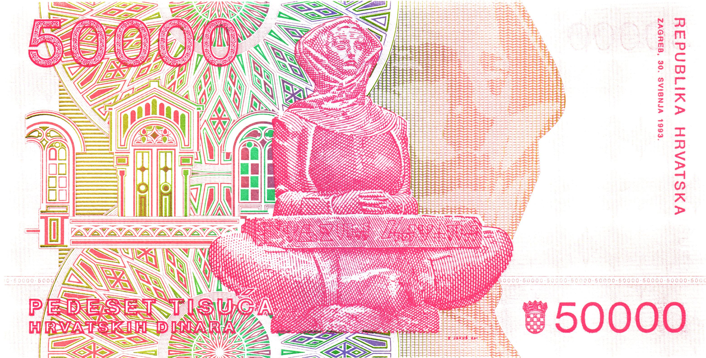 Croatia 50000 Dinara 1993, P26, UNC