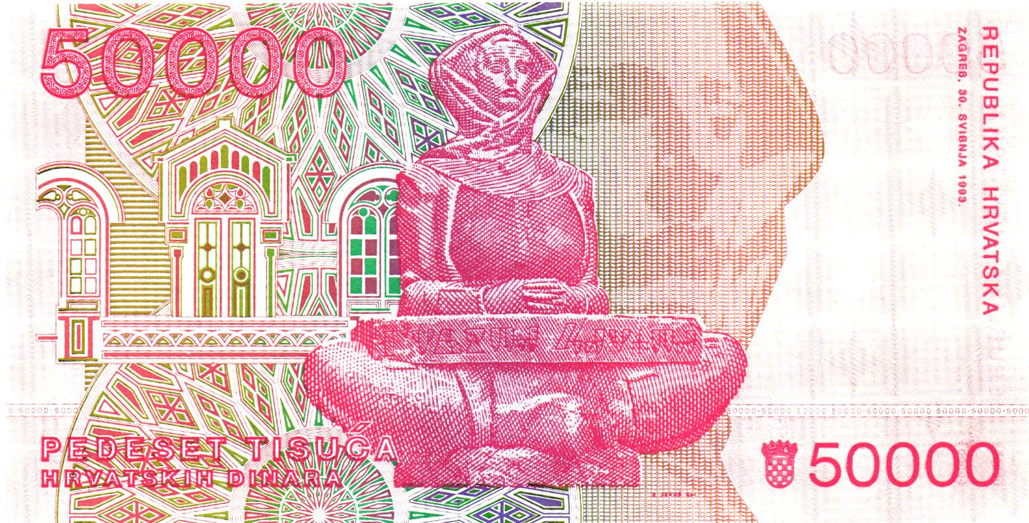 Croatia 50000 Dinara 1993, P26a, UNC
