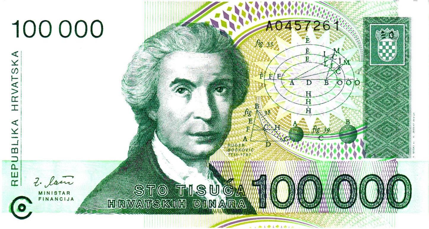Croatia : lot of 6 pieces: 100.000 Dinara 1993, P27a, UNC